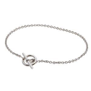 HERMES White Gold Charm Bracelet
